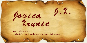 Jovica Krunić vizit kartica